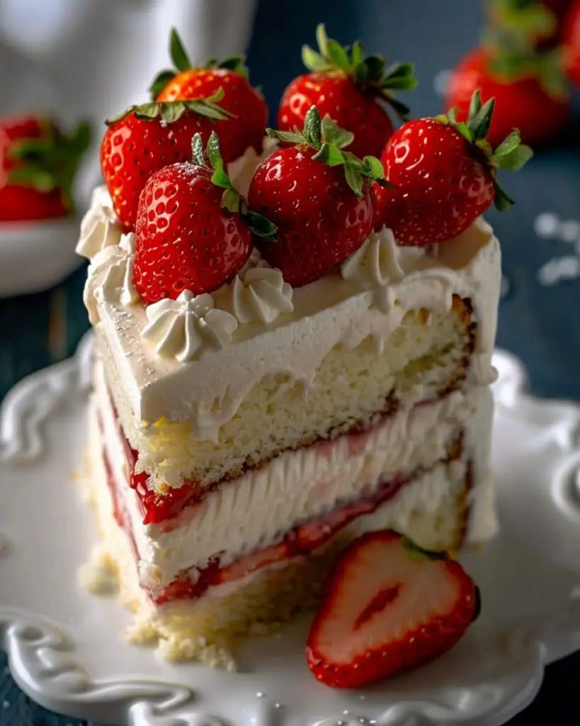 Strawberries and Cream Dream Layer Cheesecake Cake