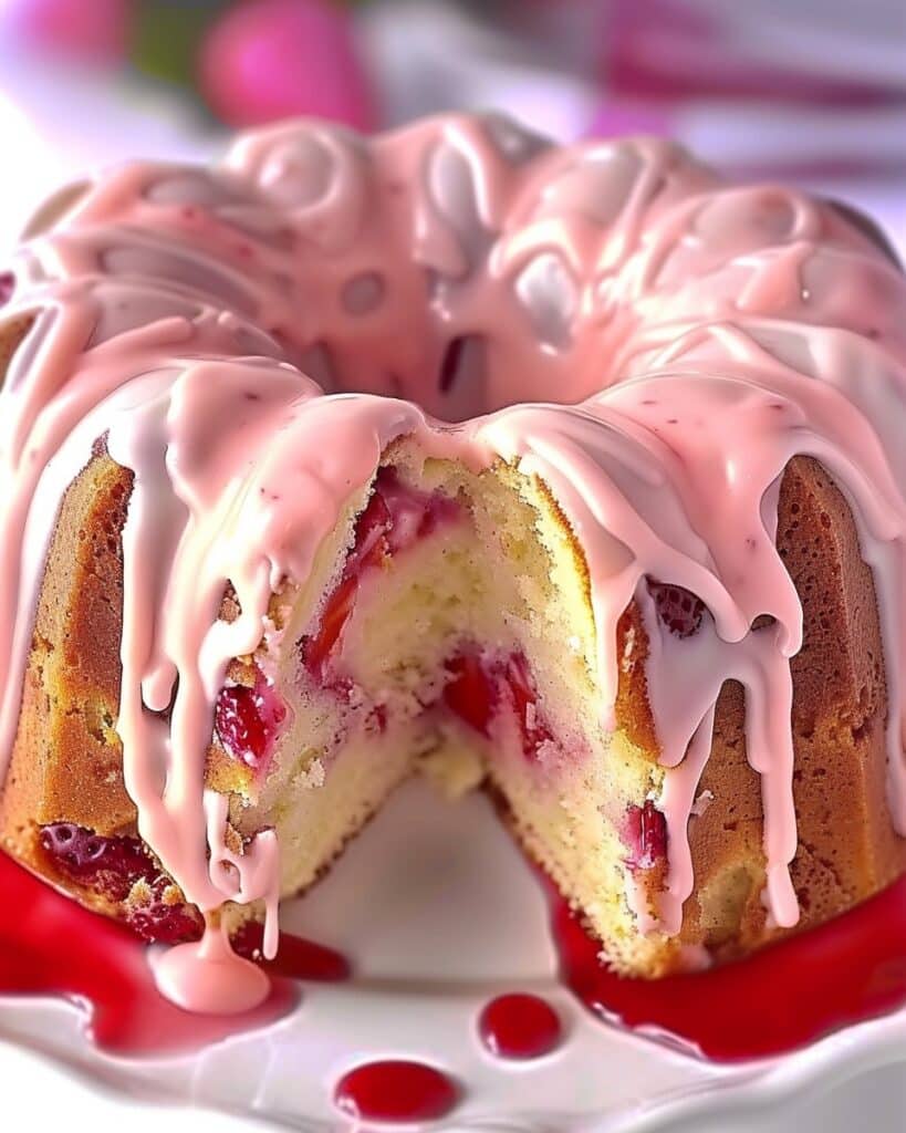 Strawberry Cream Cheese Pound Cake