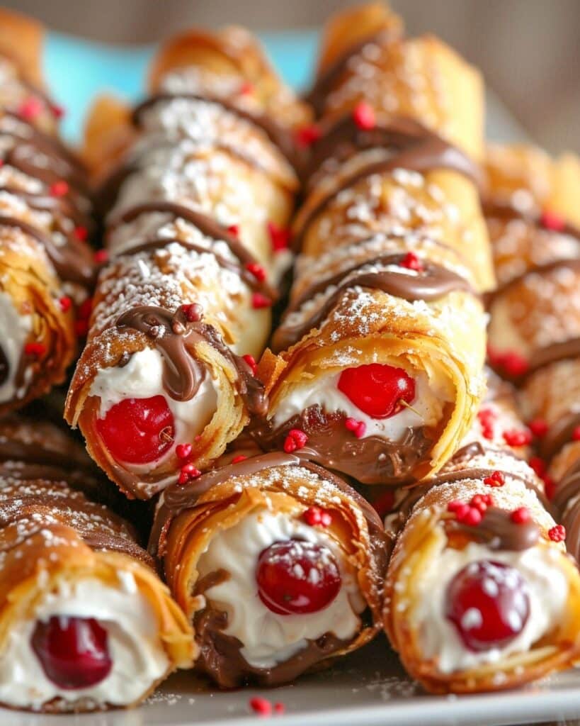 Sugar-Free Cherry Cream Cannoli Rolls