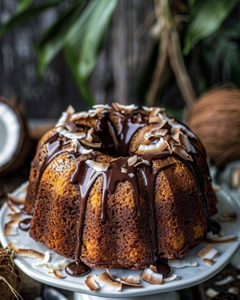 Ho to make Sugar-Free Coconut Chocolate Drip Bundt Cake