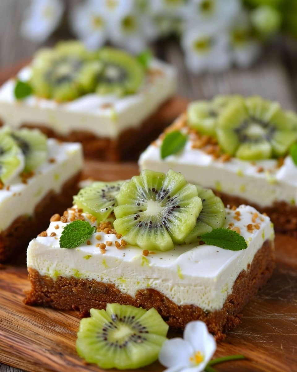 Sugar-Free No-Bake Kiwi Lime Cream Bars