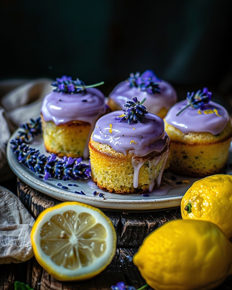 Mini Lemon Cakes with Lavender Glaze