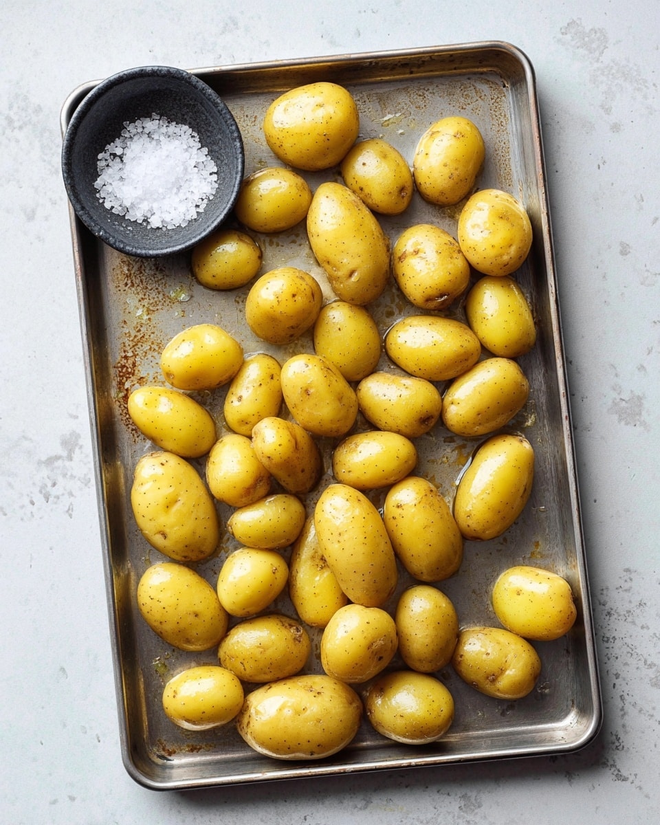 A white bowl filled with crispy golden potato slices arranged in a loose pile, each slice showing textured grill marks and a mix of light and deep brown roasting colors, garnished with small green herb sprigs scattered on top. On the left side of the bowl, a clear glass dish holds a creamy white sauce with black pepper sprinkled over it and a drizzle of green olive oil pooling in the center. Around the bowl, fresh green herb sprigs add a touch of color, all placed on a white marbled surface. Photo taken with an iphone --ar 4:5 --v 7