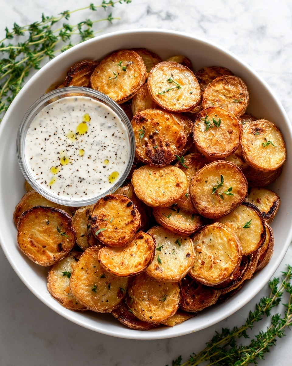 A metal baking tray filled with many small to medium-sized yellow potatoes covered in a light shine of oil, showing some spots of dirt and natural texture on their skins, arranged loosely on the tray. In the top left corner, there is a small dark bowl filled with coarse white salt. The tray is placed on a white marbled surface with soft shadows around the edges. Photo taken with an iphone --ar 4:5 --v 7
