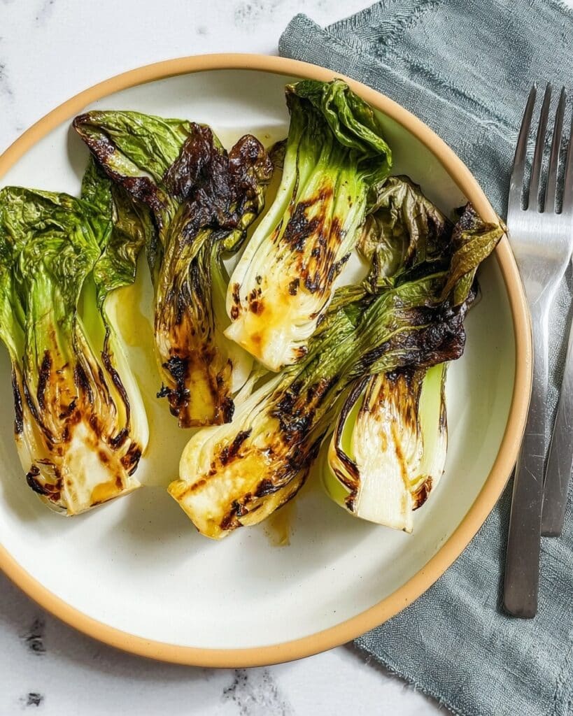 Grilled Bok Choy with Sesame and Garlic Recipe