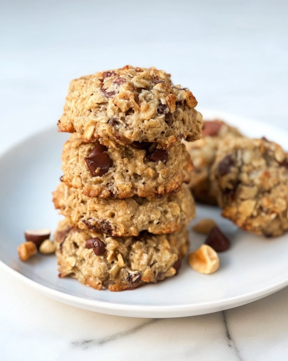 A clear glass filled almost to the top with white milk sits on a white marbled surface. A woman’s hand is holding a golden brown oatmeal raisin cookie, dipping it into the milk. The cookie has a rough, bumpy texture with visible oats and dark raisins embedded in it. The milk’s smooth, white surface shows slight ripples from the cookie being dipped. photo taken with an iphone --ar 4:5 --v 7
