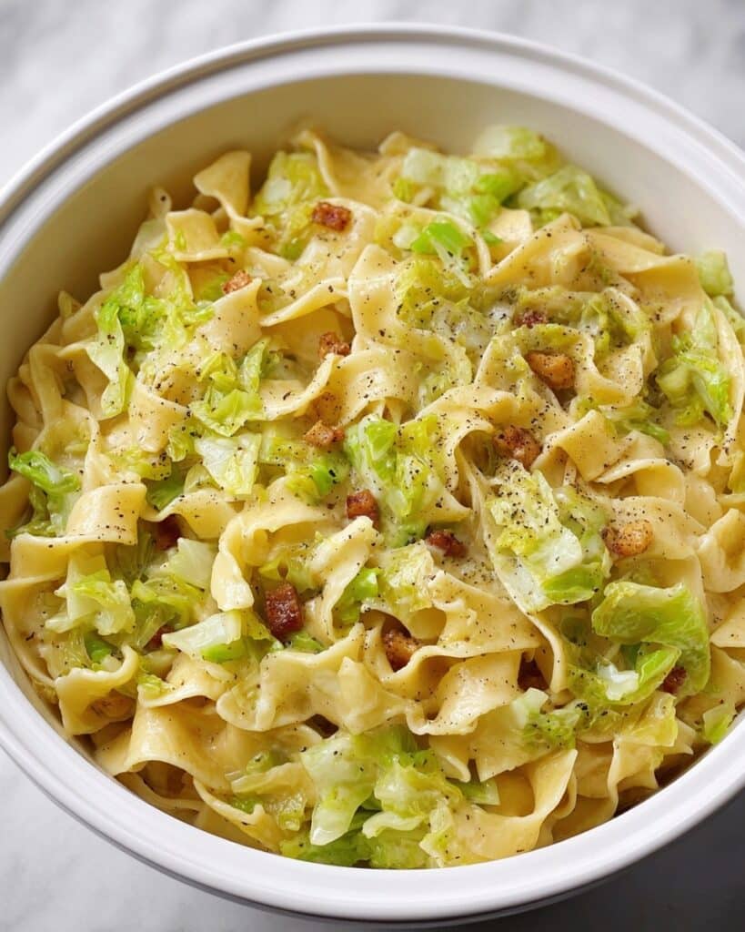 Slow Cooker Buttery Cabbage and Noodles Recipe