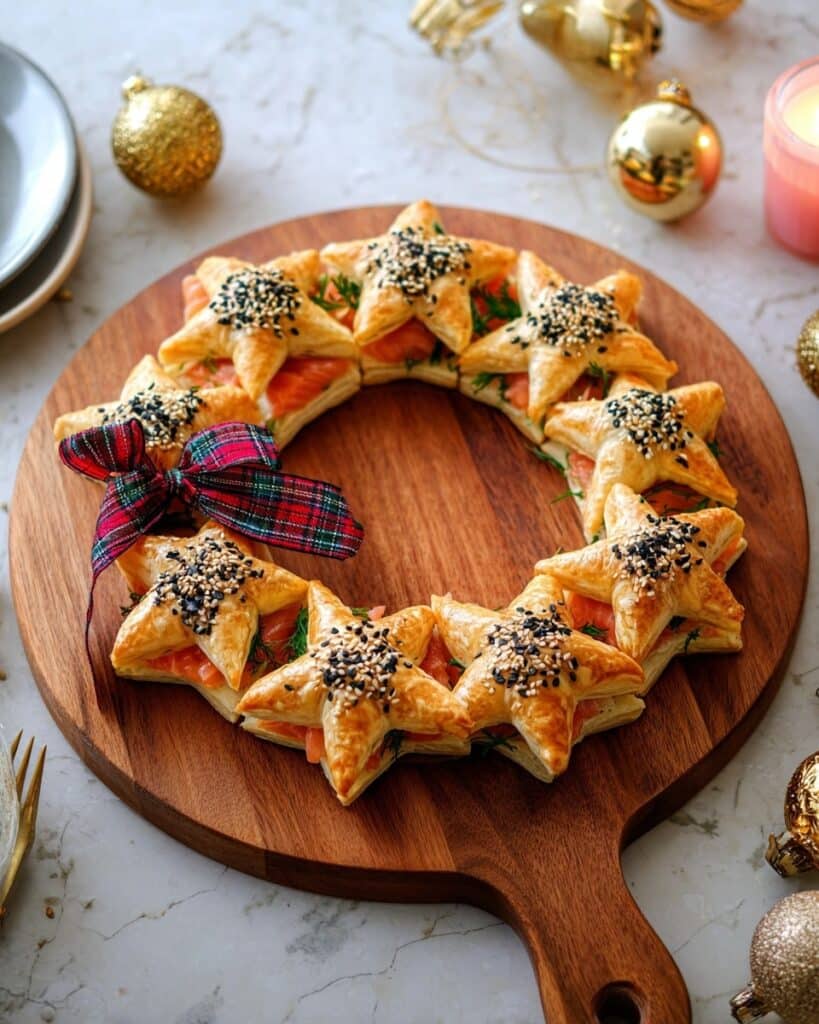 Smoked Salmon Puff Pastry Star Wreath Recipe