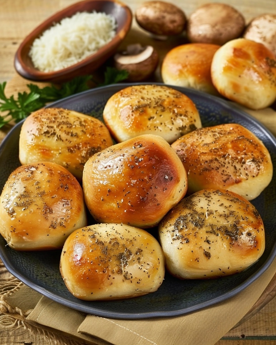 Baked Buns with Chicken and Mushrooms
