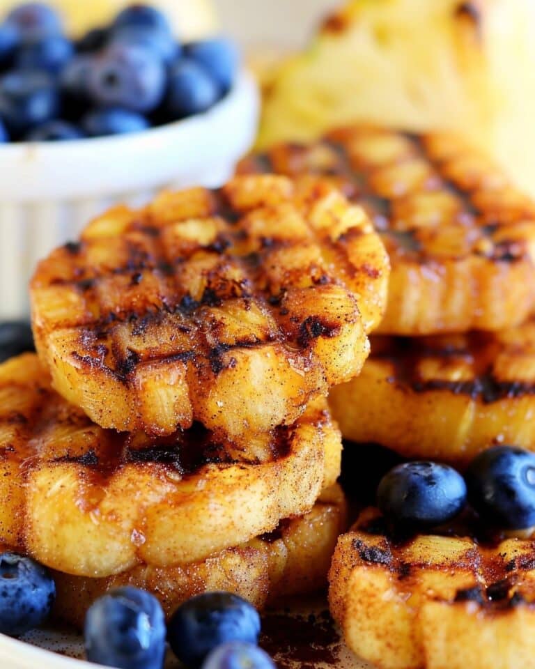Caramelized Brown Sugar Cinnamon Grilled Pineapple