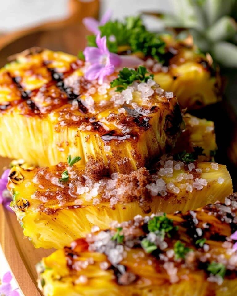 Caramelized Brown Sugar Cinnamon Grilled Pineapple