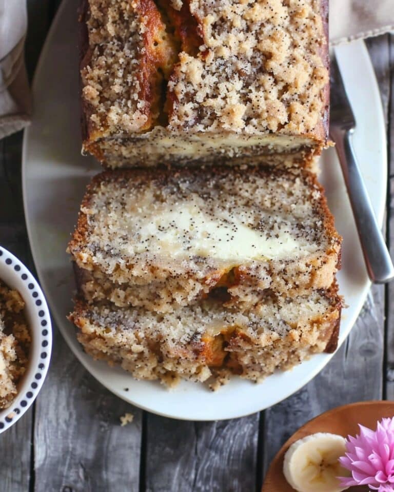 Cream Cheese Banana Bread with Crumb Topping