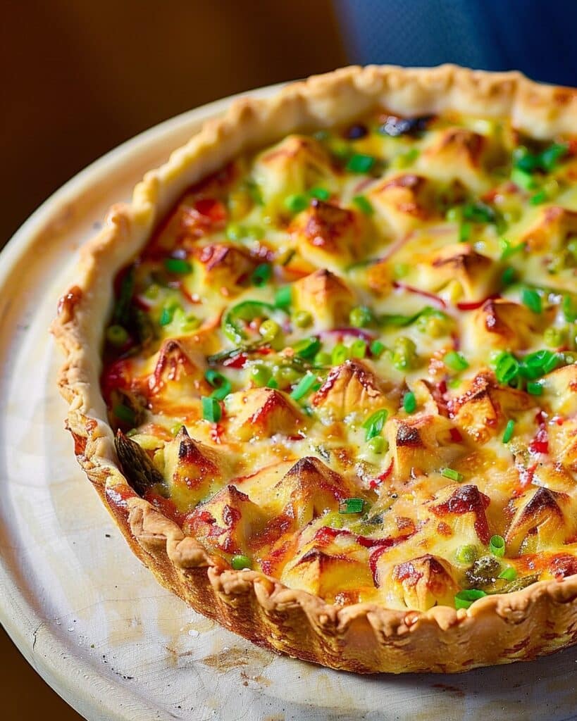 Double Cheese & Spring Vegetable Tart