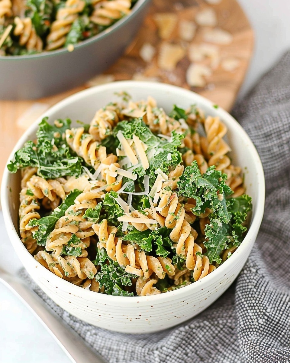 Kale Caesar Pasta Salad