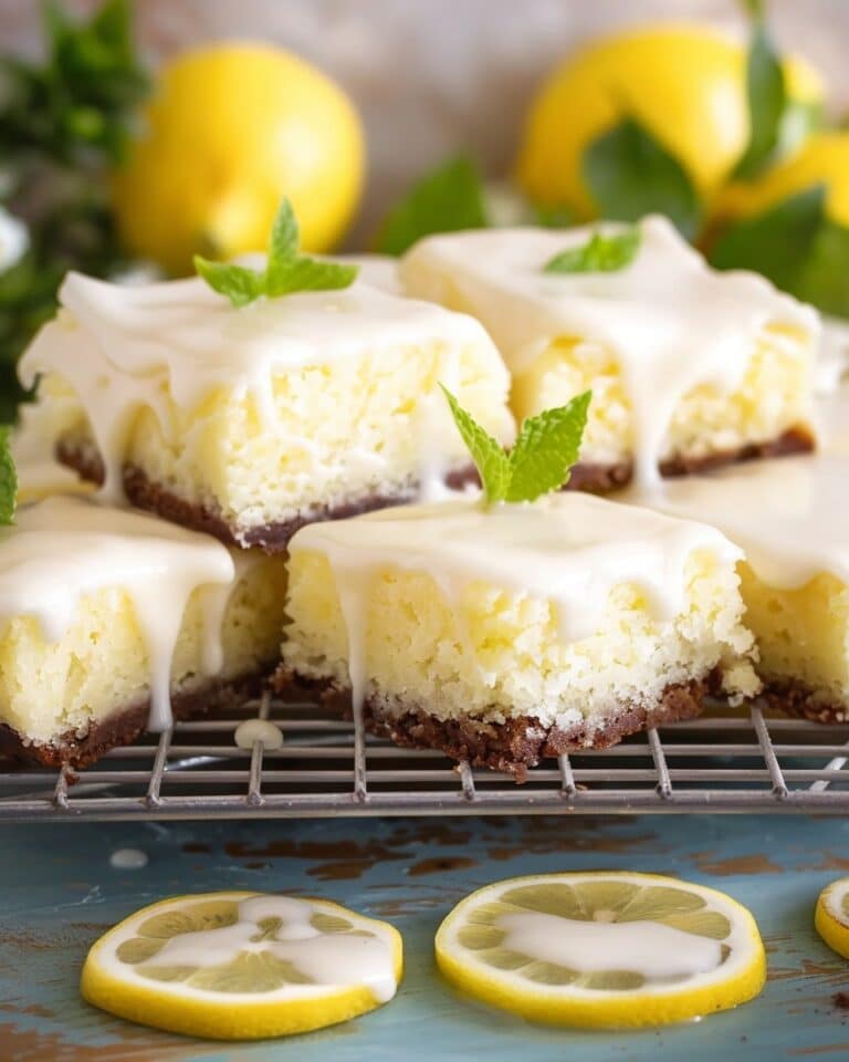 Lemon Brownies with Zesty Lemon Glaze