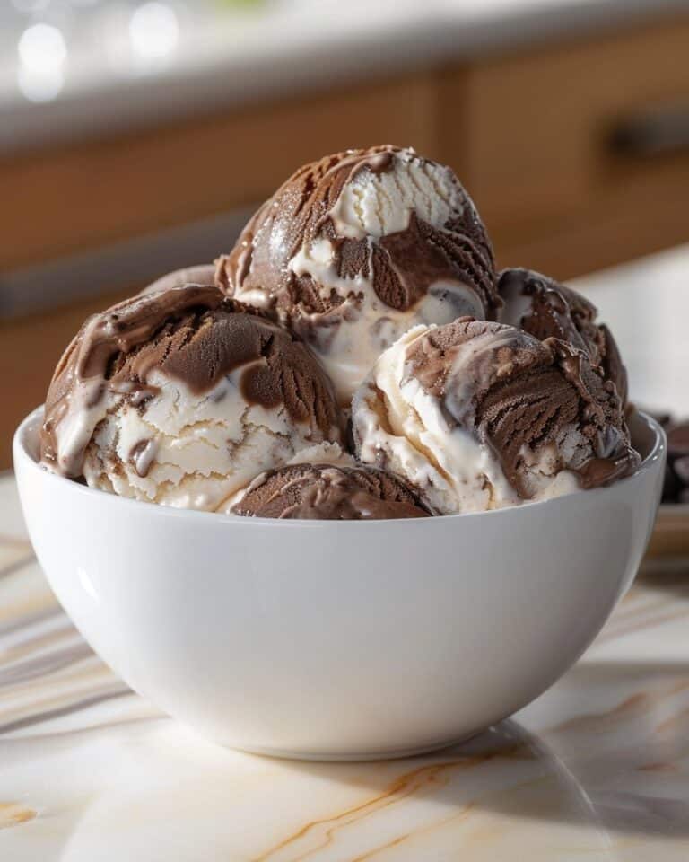 No-Machine Vanilla Chocolate Swirl Ice Cream — Sugar-Free