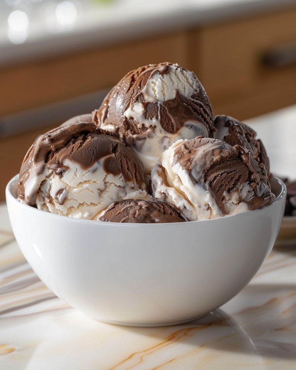 No-Machine Vanilla Chocolate Swirl Ice Cream — Sugar-Free