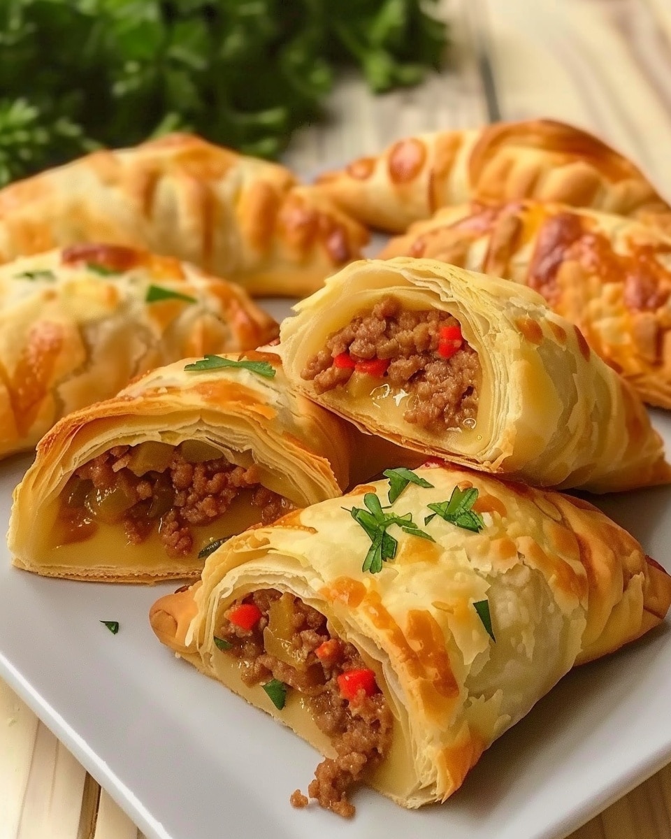 Savory Puff Pastry with Minced Meat and Cheese