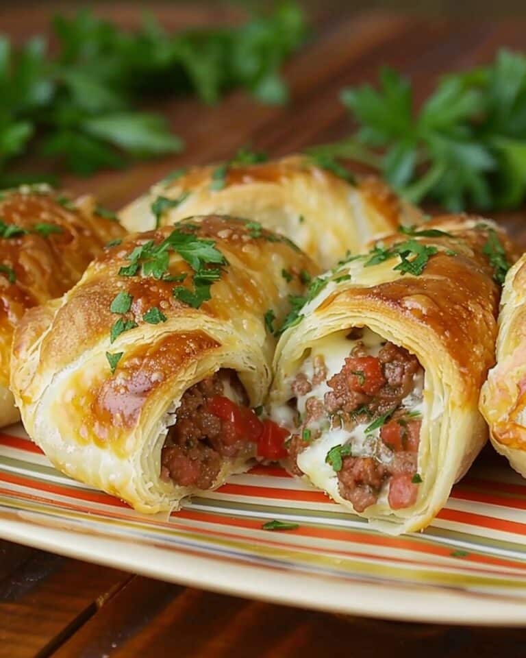 Savory Puff Pastry with Minced Meat and Cheese