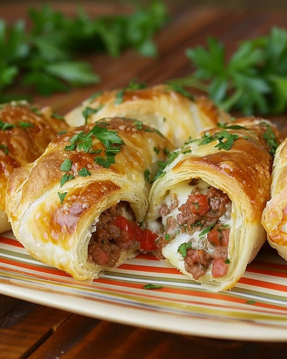 Savory Puff Pastry with Minced Meat and Cheese