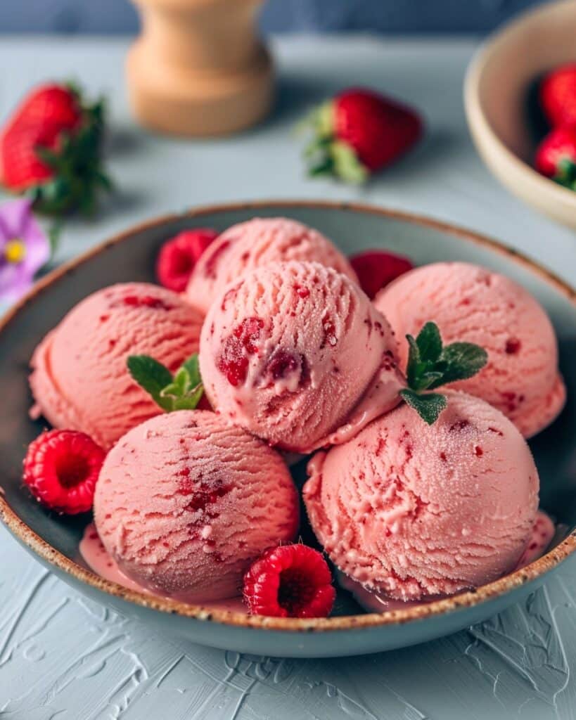 Sugar-Free 3 Ingredient Strawberry Ice Cream
