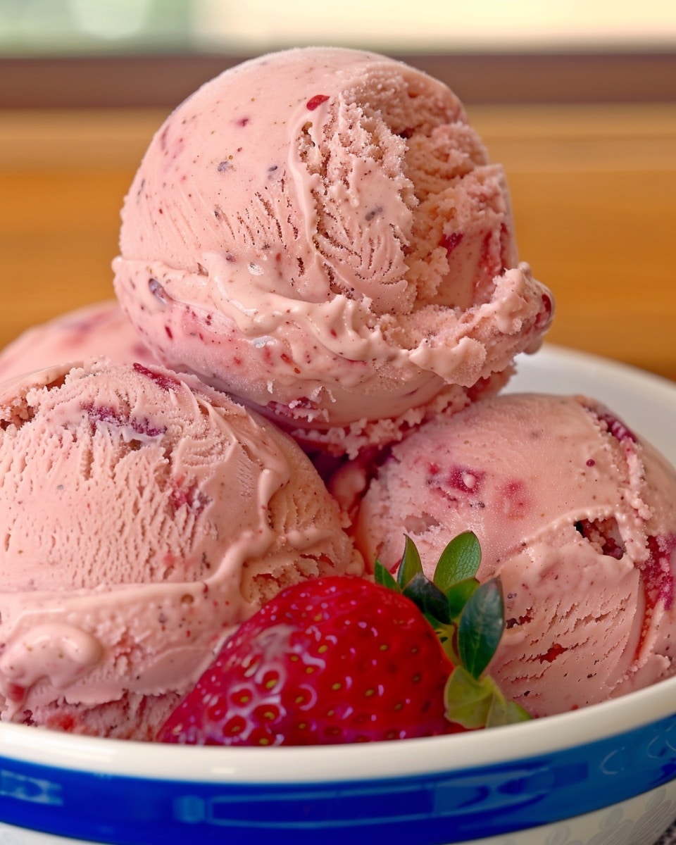 Sugar-Free 3 Ingredient Strawberry Ice Cream