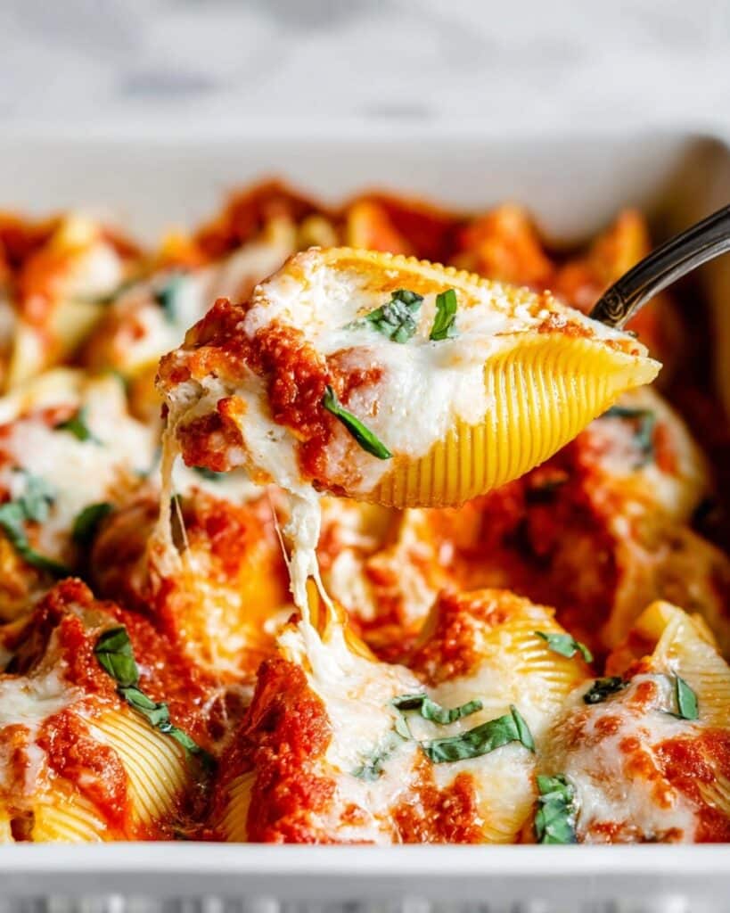 Stuffed Shells with Spinach, Cottage Cheese, and Pesto Recipe