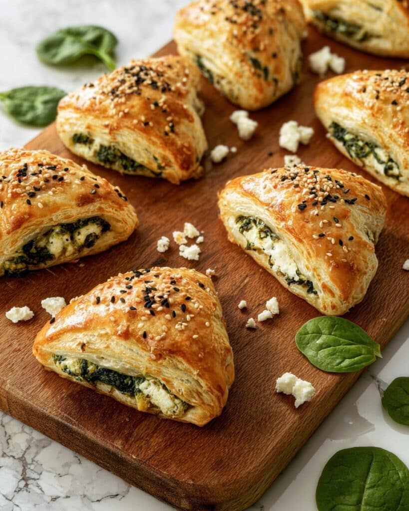 Spinach and Feta Puff Pastry Rolls Recipe