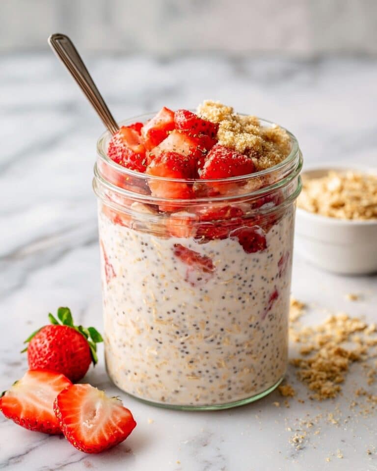 Strawberry Cheesecake Overnight Oatmeal Recipe