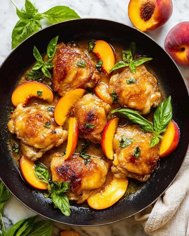 One Pan Peach Chicken Recipe