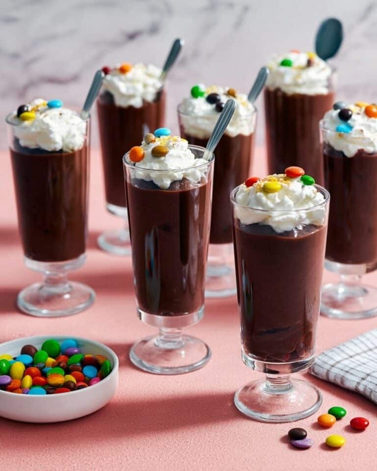 Decadent Chocolate Pudding with Whipped Cream and M&M’s Recipe