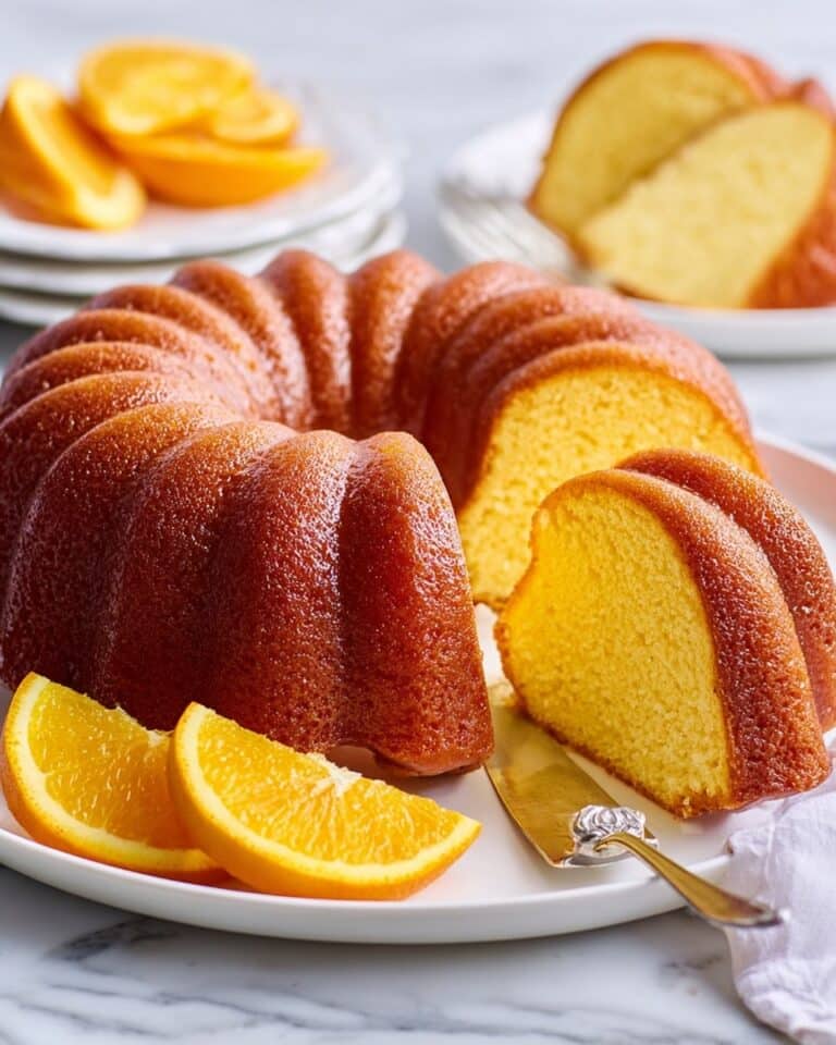 Orange Juice Cake with Lemon Pudding Glaze Recipe