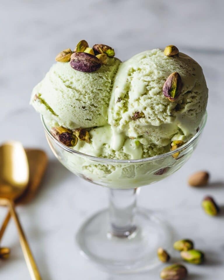 Creamy Pistachio White Chocolate Ice Cream Recipe