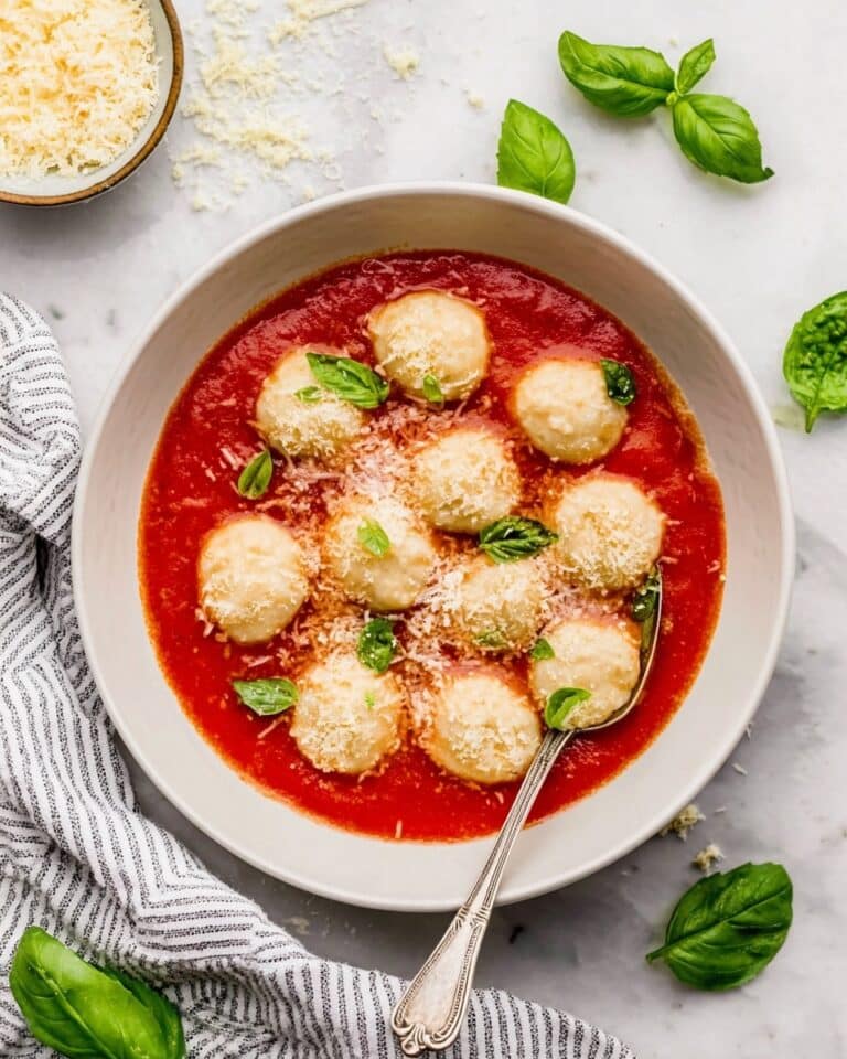 Creamy Cottage Cheese Gnudi with Marinara and Basil Recipe
