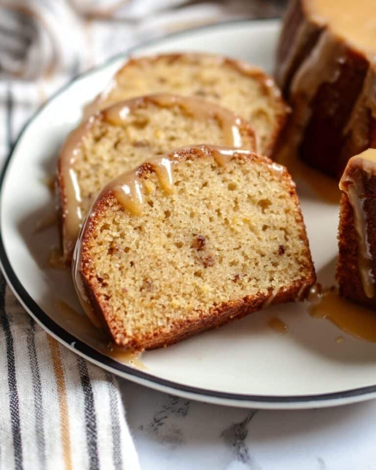 Moist Banana Pound Cake with Walnut Glaze Recipe