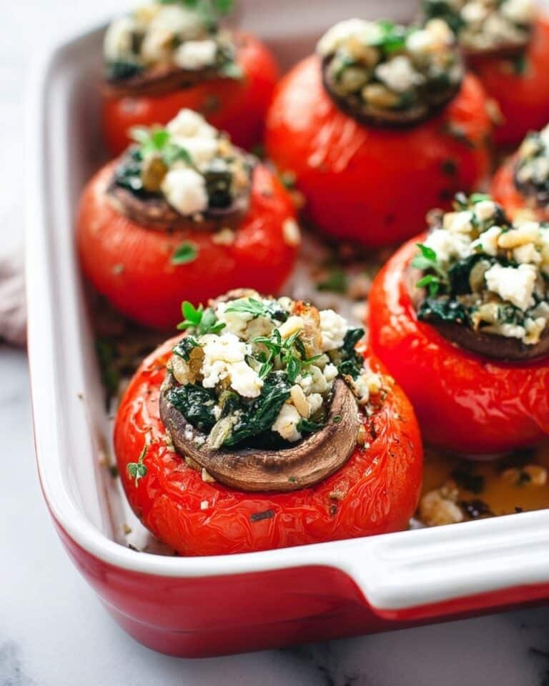 Vegetarian Stuffed Tomatoes with Feta and Mushrooms Recipe