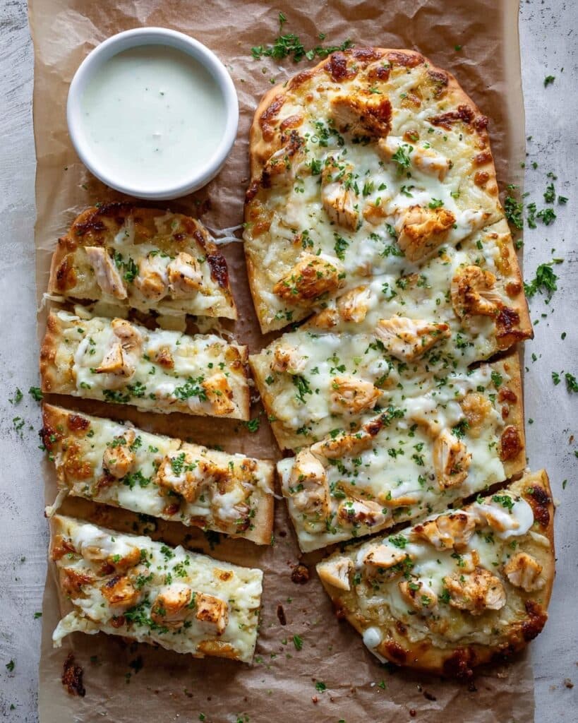 Chicken Alfredo Garlic Bread Recipe