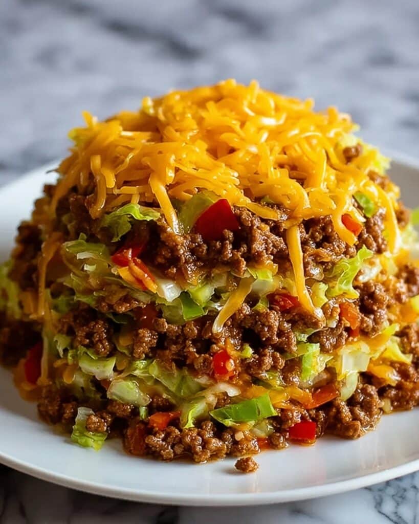 Ground Beef with Taco Cabbage in One Pan Recipe