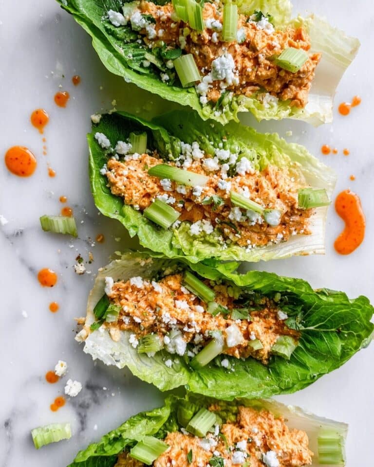 Buffalo Chicken Salad in Lettuce Wraps Recipe