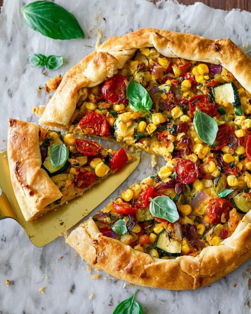 Savory Summer Vegetable Galette with Ricotta and Parmesan Recipe