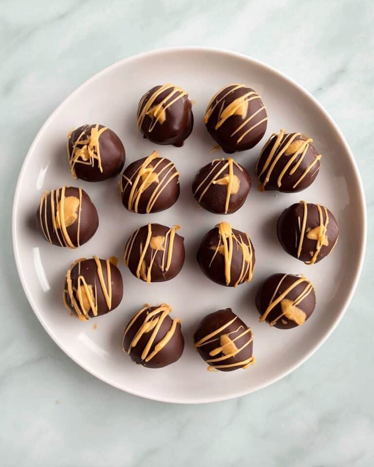 Easy Peanut Butter Balls with Dark Chocolate Drizzle Recipe