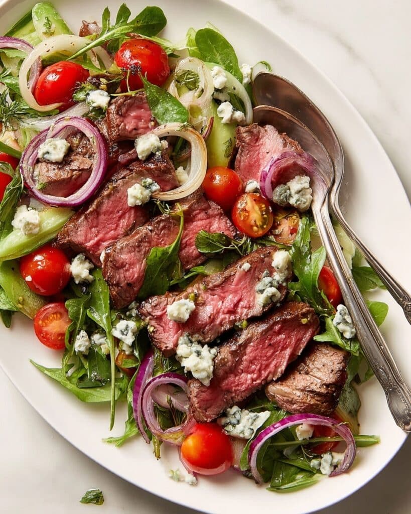 Grilled Ribeye Steak Salad with Blue Cheese, Avocado, and Homemade Balsamic Vinaigrette Recipe