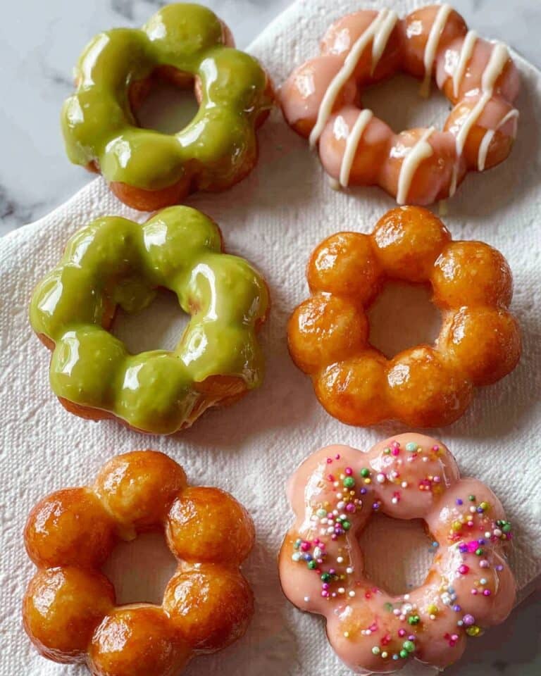 Mochi Donuts (Pon De Ring) with Matcha or Strawberry Glaze Recipe