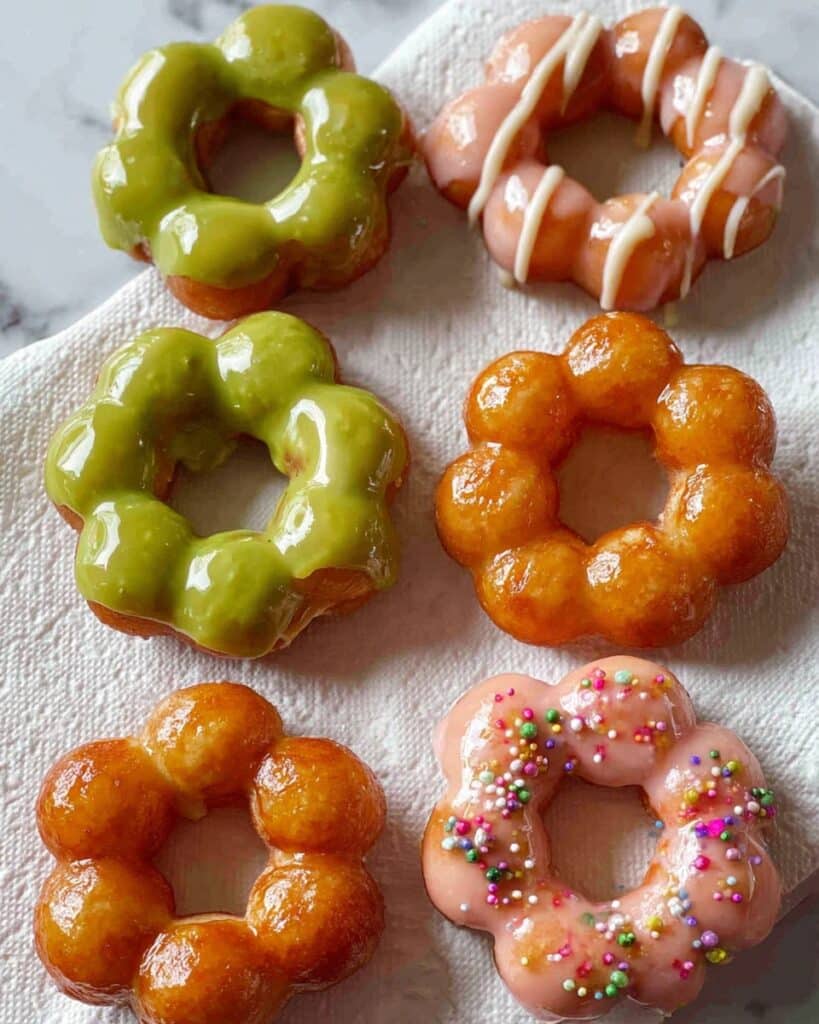 Mochi Donuts (Pon De Ring) with Matcha or Strawberry Glaze Recipe