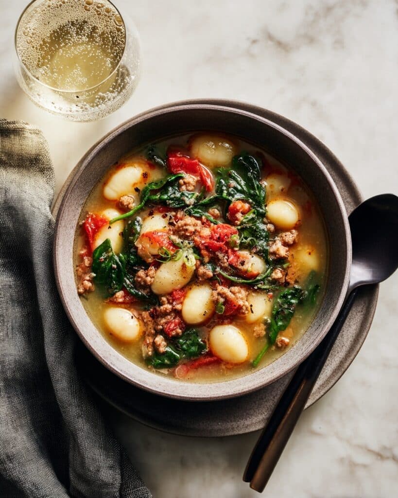 One Pot Sausage Gnocchi Soup Recipe