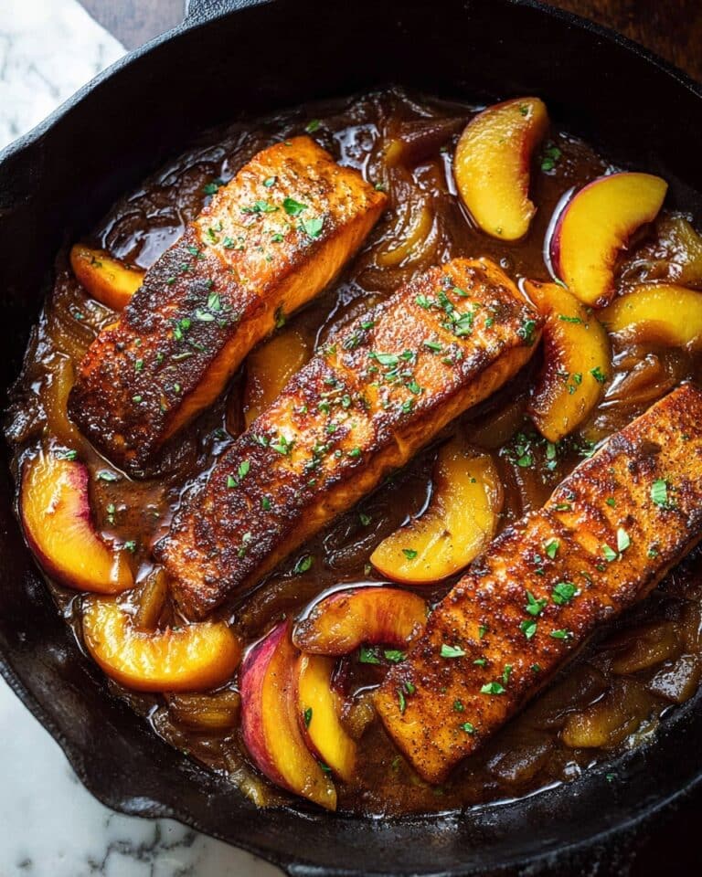 Bourbon Peach Roasted Salmon Recipe