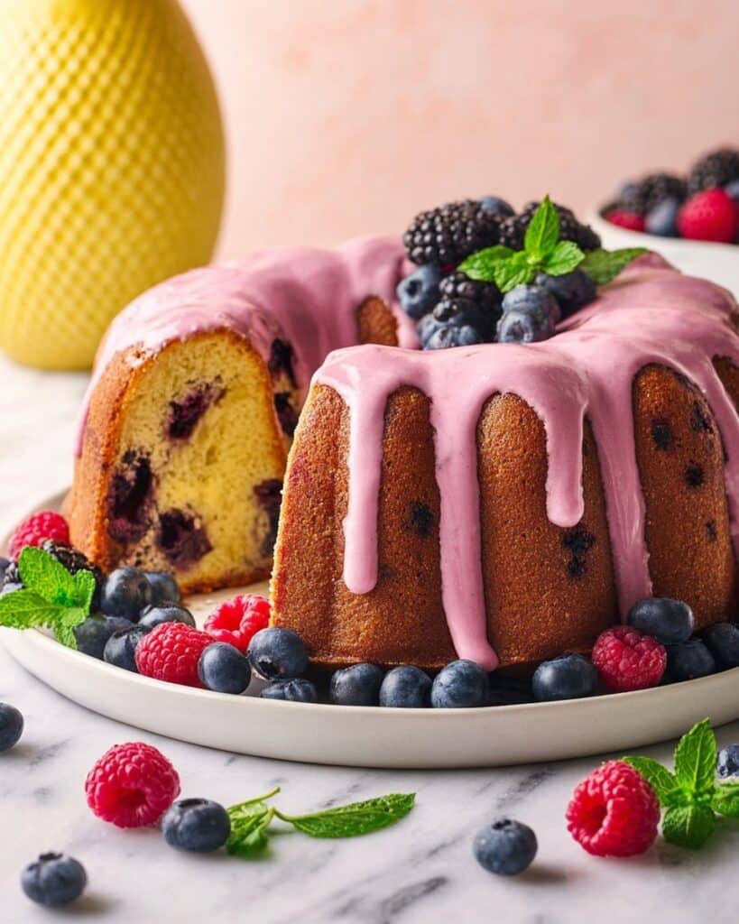 Glazed Berry Bundt Cake Recipe