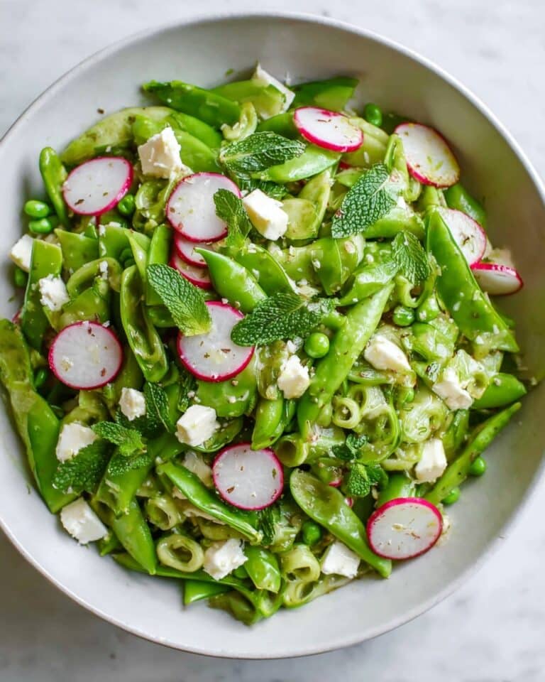 Sugar Snap Pea Salad with Lemon Vinaigrette, Feta, and Fresh Herbs Recipe