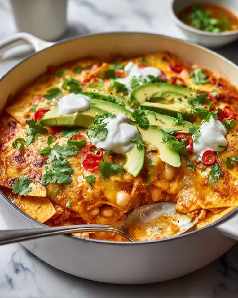 White Bean Fajita Casserole with Peppers, Onions, and Melty Cheese Recipe