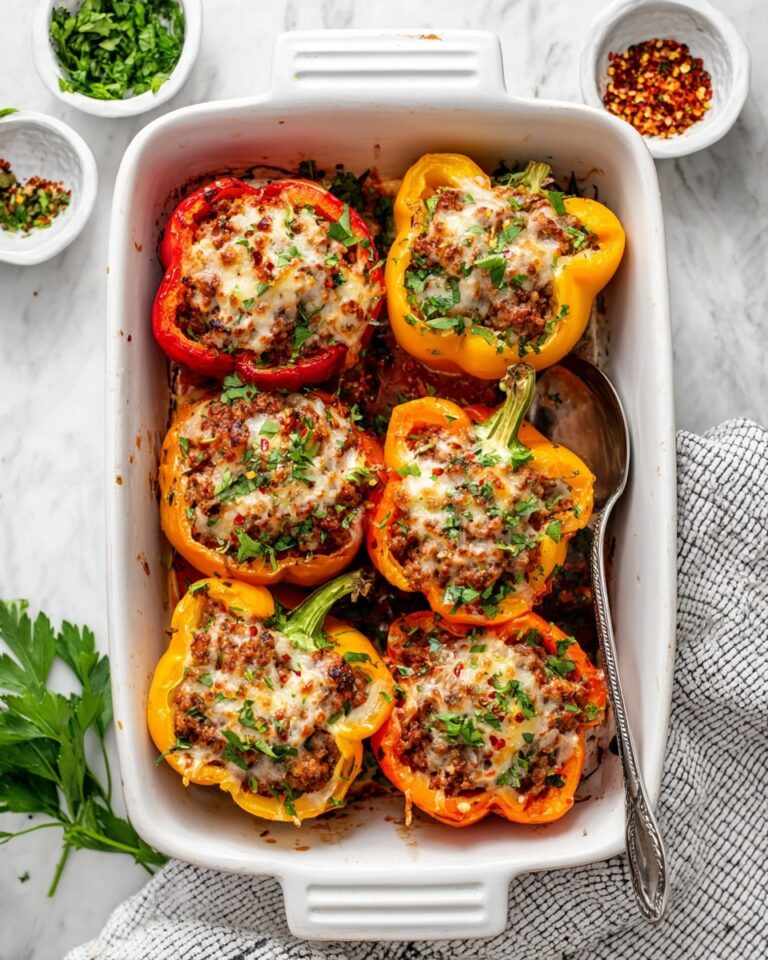 Stuffed Bell Peppers with Ground Beef and Rice Recipe